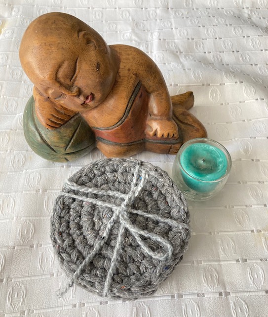 Posavasos crochet gris rústico - Set 4